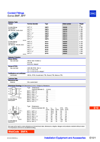 Thumbnail of document Data Sheet Conduit Fittings Series BMF EN 20194